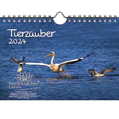 Tierzauber DIN A5 Wandkalender für 2024 verschiedene Tiere - Seelenzauber von Seelenzauber