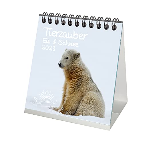 Tierzauber Eis und Schnee Tischkalender für 2023 Format 10cm x 10cm Tiere aus dem Polargebiet - Seelenzauber von Seelenzauber