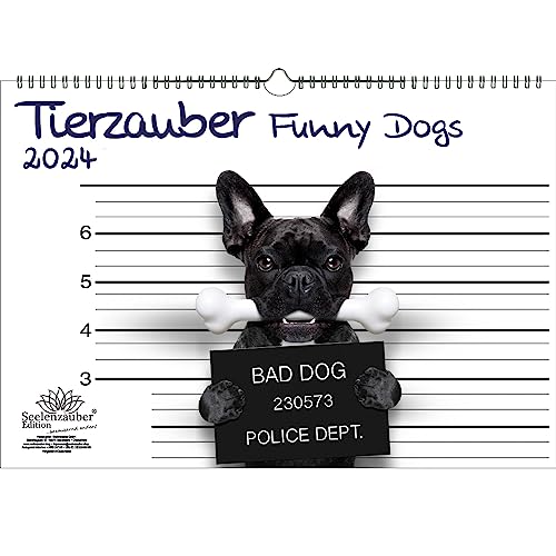 Tierzauber Funny Dogs DIN A3 Kalender für 2024 Hunde Welpen - Seelenzauber von Seelenzauber