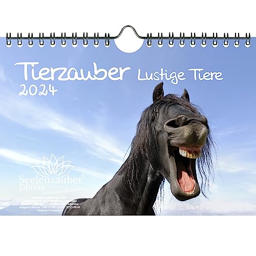 Tierzauber lustige Tiere DIN A5 Wandkalender für 2024 Lustige Momente mit Tieren - Seelenzauber von Seelenzauber