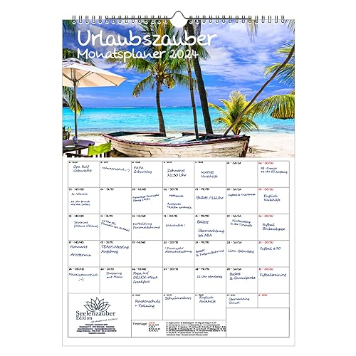 Urlaubszauber Planer DIN A3 Kalender für 2024 Ferne Länder und Urlaubsträume - Seelenzauber von Seelenzauber