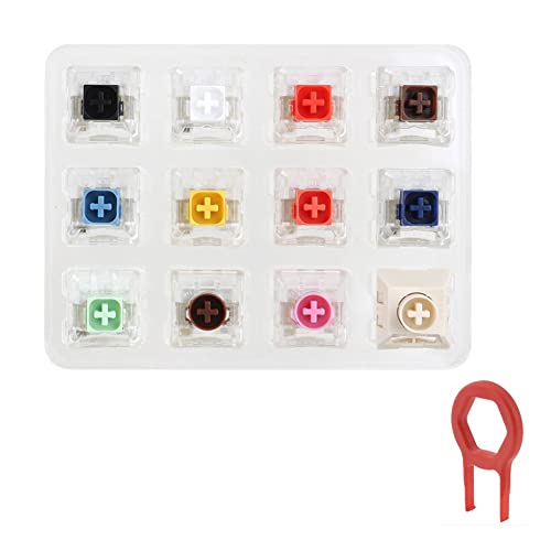 Sefdrert 12-Tasten-Schalter-Tester mit Acryl-Basis mit Tastenkappen für Box 4 mechanische Tastatur mit Tastenabzieher von Sefdrert