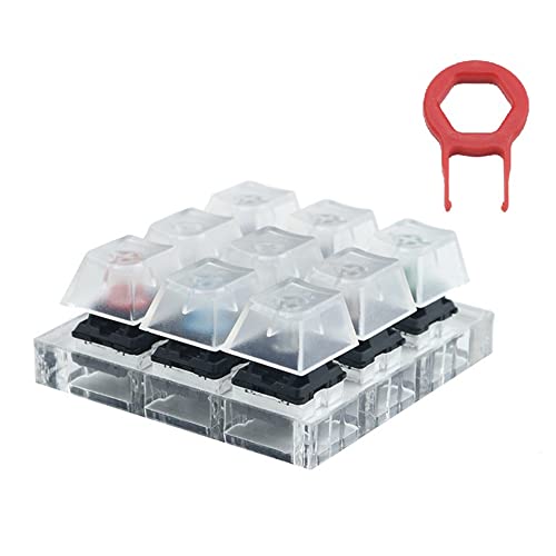 Sefdrert 9-Tasten-Schalter-Tester mit Acryl-Basis für Cherry MX mechanische Tastatur, mechanischer Tastaturschalter mit Tastenabzieher von Sefdrert