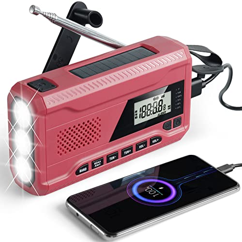 Kurbelradio mit Handyladefunktion Solar Radio AM/FM/WB NotfallRadio Kurbel Solar mit 4500mAh Wiederaufladbare Batterie, LED Taschenlampe,SOS Alarm und Notfallradio für Outdoor,Notfall von Sefitopher