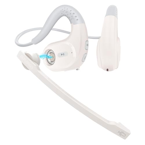 Seflorgo Bluetooth 5.3 Headset mit Mikrofon, Open-Ear-Kopfhörer mit Noise-Cancelling-Mikrofon für HD-Anrufe, Kabellose Headsets für Arbeit, Office, Meetings, Leicht & Bequem, Mehrpunktverbindung, 12H von Seflorgo