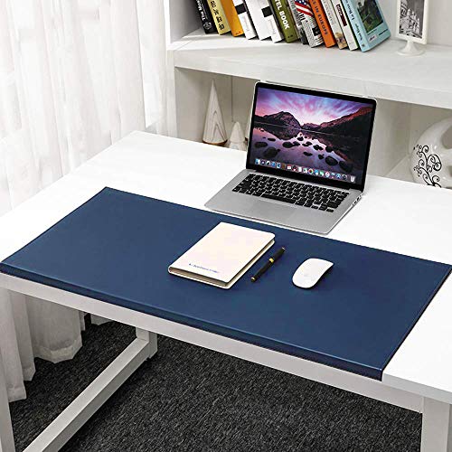 Gewinkelte Schreibtischunterlage mit Kantenschutz,Tischunterlage, Laptop Tischunterlage, wasserdichte Schreibunterlage, Leder 70x40 Blau von Segle