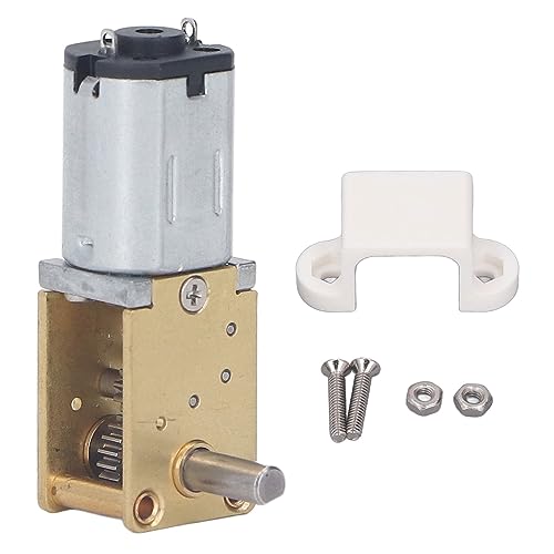 12 V DC Getriebe Motor Hochtorsions Wurmgetriebe Geschwindigkeitsreduzierung Motor gebürstet DC Motor mit fester Basis Einzelwelle 7,5 mm für intelligente Autos Roboter Grill Öfen (53 U/min) von Segrehy