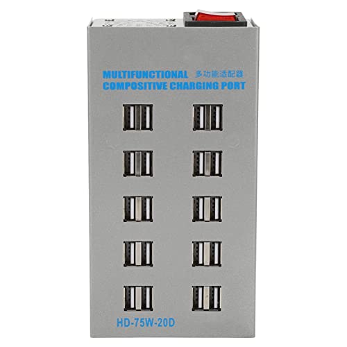 Angetriebener USB -Hub Edelstahl Multifunktional 20 Port USB Smart Hub Splitter Ladeanschluss -Stromadapter für Mobile Geräte und Tablets Angetriebener USB -Hub Edelstahl Multifunktional 20 Port USB Smart Hub Splitter Ladeanschluss -Stromadapter für Mobile Geräte und Tablets von Segrehy