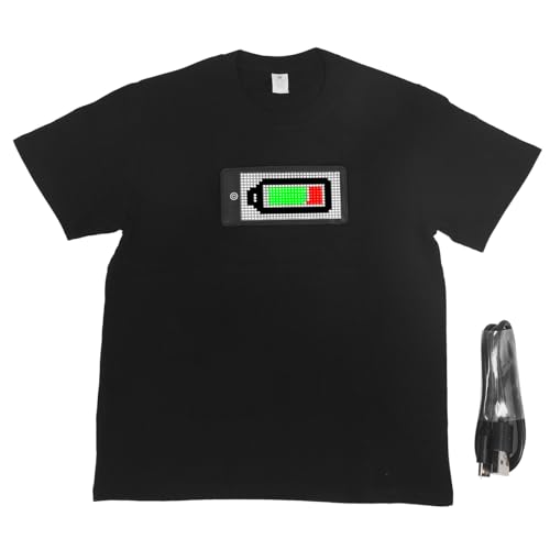 LED -Bildschirm T -Shirt Bluetooth programmierbare App Anpassbare Muster Anzeige Bildschirm Glühen Hemd in 1500mAh Batterie für Urlaubsfeiern Konzerte (L) von Segrehy