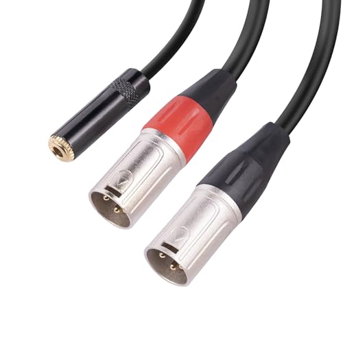 Segrehy 3,5-mm-1/8-auf-XLR-Mikrofonkabel, professionelles symmetrisches Dual-XLR-Stecker auf 3,5-mm-Buchse-Stereokabel, 1,0 Fuß, weitgehend kompatibel, stabile Tonübertragung, Verzerrung, Segrehy 3,5-mm-1/8-auf-XLR-Mikrofonkabel, professionelles symmetrisches Dual-XLR-Stecker auf 3,5-mm-Buchse-Stereokabel, 1,0 Fuß, weitgehend kompatibel, stabile Tonübertragung, Verzerrung, von Segrehy