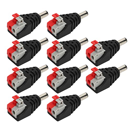 Segrehy BNC Männlicher Stecker Koaxialkabeladapter 10pcs Zinklegungslegierung Hochleistungsgold Pins Schweißscheiben -Schraubterminalschloss für CCTV -Überwachungsversicherungskameras von Segrehy