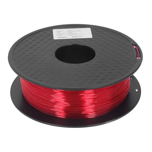 TPU -Filament 1,75 mm 1 kg Bundle Clog Flexible Flexible hohe Permeabilität stabiler stabiler genauer Effekt für FDM 3D -Drucker Verbrauchsmaterialien (Transparent rot) von Segrehy