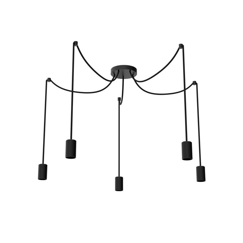SEGULA Spyder 5 Wave Hängeleuchte, schwarz, 5-flg. von Segula