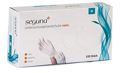 SEGUNA Einweghandschuhe Vinyl, 100 Stück, Gr. S, M, L, XL, latexfrei, puderfrei, Vinyl Handschuhe, Einmalhandschuhe SEGUNA Einweghandschuhe Vinyl, 100 Stück, Gr. S, M, L, XL, latexfrei, puderfrei, Vinyl Handschuhe, Einmalhandschuhe von Seguna