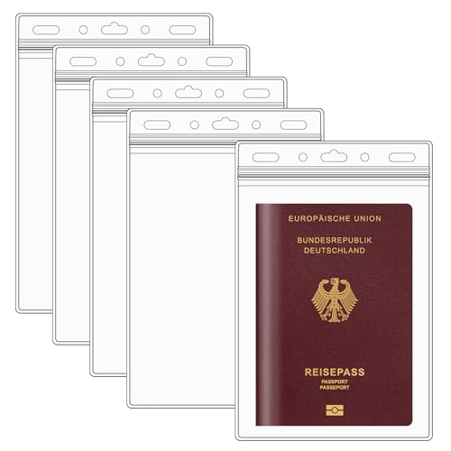 Segus Ausweishülle, 5 Stück 11.8 * 17.8cm Schülerausweis Hülle, Wasserdicht und Transparent, Ausweishülle Vertikal für Reisepass, Namensschild Segus Ausweishülle, 5 Stück 11.8 * 17.8cm Schülerausweis Hülle, Wasserdicht und Transparent, Ausweishülle Vertikal für Reisepass, Namensschild von Segus