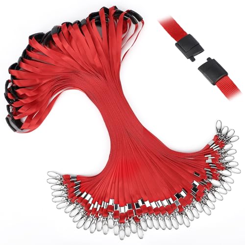 Segus Lanyard, 50 Stück Schlüsselband Rot, Schlüsselanhänger Lang, schlüsselband mit sicherheitsverschluss, für Ausweishüllen, Schlüssel, Namensschilder und Plastikkarten Segus Lanyard, 50 Stück Schlüsselband Rot, Schlüsselanhänger Lang, schlüsselband mit sicherheitsverschluss, für Ausweishüllen, Schlüssel, Namensschilder und Plastikkarten von Segus