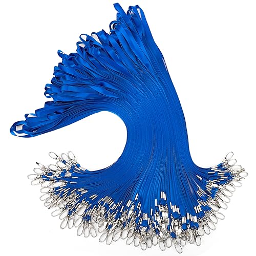 Segus Schlüsselband, Schlüsselband mit Karabiner, Umhängeband Schlüssel 100 Stück, Chlüsselbänder aus Nylonimitat, Lanyard für Ausweishülle, Schlüssel, Namensschilder(Blau) von Segus
