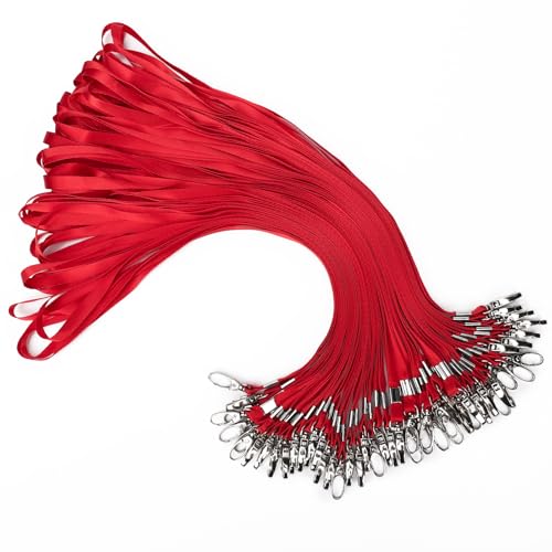 Segus Schlüsselband Rot, 50 Stück Schlüsselband mit Karabiner, Umhängeband Schlüssel, Lanyard für Schule, Büro, Krankenhaus, Ausweishüllen, Schlüssel Segus Schlüsselband Rot, 50 Stück Schlüsselband mit Karabiner, Umhängeband Schlüssel, Lanyard für Schule, Büro, Krankenhaus, Ausweishüllen, Schlüssel von Segus