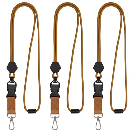 Segus Schlüsselband Sicherheitsverschluss, 3 Stück Schlüsselanhänger mit Band, Umhängeband Schlüssel mit Abnehmbarer Schnalle, für Brieftasche, Handy, Escuelas (Braun) von Segus
