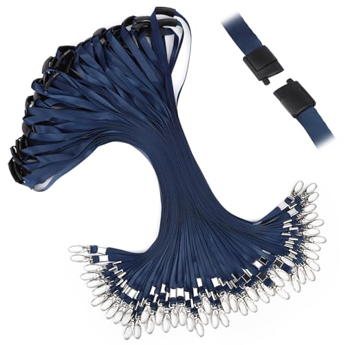 Segus Schlüsselband Sicherheitsverschluss, 50 Stück Schlüsselband Dunkelblau, Lanyards mit Drehbarem Metallclip, für Ausweishalter, Schlüssel, Sportpfeifen Segus Schlüsselband Sicherheitsverschluss, 50 Stück Schlüsselband Dunkelblau, Lanyards mit Drehbarem Metallclip, für Ausweishalter, Schlüssel, Sportpfeifen von Segus