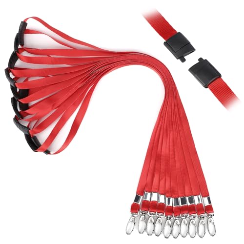 Segus schlüsselband Rot 10 stück, schlüsselband sicherheitsverschluss, Lanyard für Büro, Schule, Krankenhaus, Ausweishalter, Schlüssel Segus schlüsselband Rot 10 stück, schlüsselband sicherheitsverschluss, Lanyard für Büro, Schule, Krankenhaus, Ausweishalter, Schlüssel von Segus