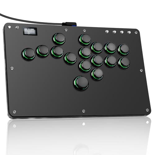 Sehawei Arcade Stick R16 All-Button Arcade Controller 16Keys für PC/Ps3/Ps4/Switch/Steam,Fight Stick für Fighting Games mit Custom RGB & Turbo Funktionen & Hot Swap (Schwarz) von Sehawei