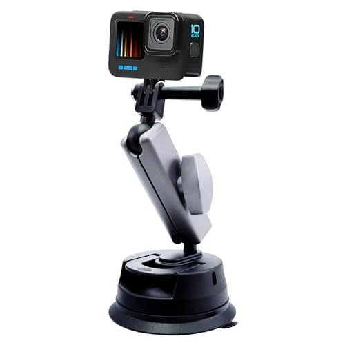 Sehawei Go Pro Saugnapf Halterung,Kamera Leistungsstarke Saugnapfhalterung mit 360°Doppelkopf Kugel,Action Kamera Suction Cup Mount für GoPro Hero 12 11 10 9 8,für Insta-360 X3/DJI Osmo Action von Sehawei