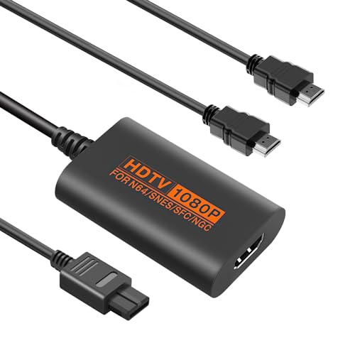 Sehawei N64 auf HDMI Konverter, SNES/SFC/NGC zu HDMI Adapter 1080P Video-Audio-Wandler Kompatibel mit N64/SNES/SFC/NGC Konsole Sehawei N64 auf HDMI Konverter, SNES/SFC/NGC zu HDMI Adapter 1080P Video-Audio-Wandler Kompatibel mit N64/SNES/SFC/NGC Konsole von Sehawei