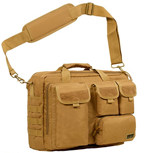 Seibertron X.K.B.B-2 Laptop Tasche Multifunktions Herren Militär Taktische Outdoor Schultertasche, Handtasche, Aktentasche, Umhängetasche, Crossbody Sling Case, 14,1" Zoll Khaki von Seibertron