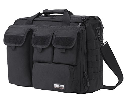 Seibertron X.K.B.B-2 Pro - Multifunktions- Herren Militär Taktische Outdoor Laptop Tasche, Handtasche, Aktentasche, Umhängetasche, Crossbody Sling Case, Groß genug für 17,3" Zoll Schwarz von Seibertron