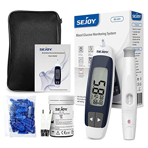 Sejoy Blutzuckermessgerät Zuckermessgerät set mit Teststreifen, Blutzuckermessgerät Testsieger Starterset,Zuckermessgerät Set mmol/l-Diabetes Test für zuhause,50 Teststreifen 50 Lanzetten Tragetasche Sejoy Blutzuckermessgerät Zuckermessgerät set mit Teststreifen, Blutzuckermessgerät Testsieger Starterset,Zuckermessgerät Set mmol/l-Diabetes Test für zuhause,50 Teststreifen 50 Lanzetten Tragetasche von Sejoy