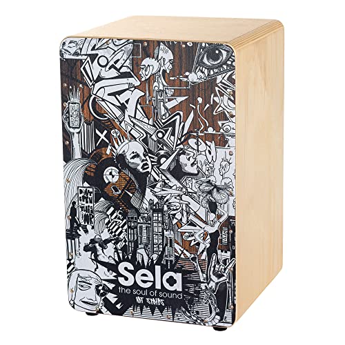 Sela Art Series Cajon Sketch - Design Cajon mit Sela Snare System und Clap-Corners von sela