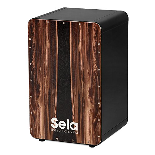 Sela SE 089 CaSela Black Dark Nut Snare Cajon - Hard Splash Spielfläche, spielfertig aufgebaut von sela