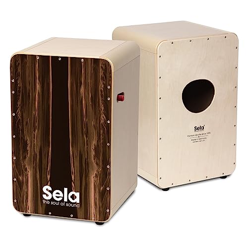 Sela SE 106 CaSela Pro Dark Nut Snare Cajon - mit On/Off-Mechanik, spielfertig aufgebaut von Sela