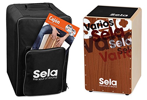 Sela SE 139 FR Varios Cajon Bundle mit Rucksack, Sitzpad, französischer Anfängerschule, CD und DVD von Sela
