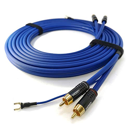 Selected Cable 12m langes Phonokabel Cinchkabel geschirmt Audioleitung 2x 0,35mm² extra längere Masseleitung 1x 0,35mm² vergoldete RCA Stecker - SC81-K3-1200 von Selected Cable