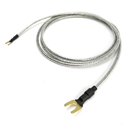 Selected Cable 7,5m Erdungsleitung 1x 1,0mm² für Mischpulte Audio Mixer Plattenspieler mit Masseanschluß Gabelschuhe in 2 Breiten robuste Masseleitung transparent von Selected Cable