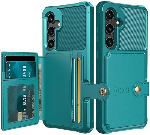 Brieftasche Hülle Passend für Samsung Galaxy A55 - Back Cover mit Kartenhalter - Handyhülle für Debitkarte - Kartenhalter auf Rückseite - Case mit Magnet für Auto Halter Hellblau von Selected by GSMpunt.nl