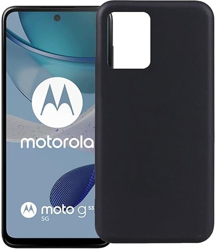 For Motorola G53 Case Dünn TPU Matte Back Cover Schwarz von Selected by GSMpunt.nl