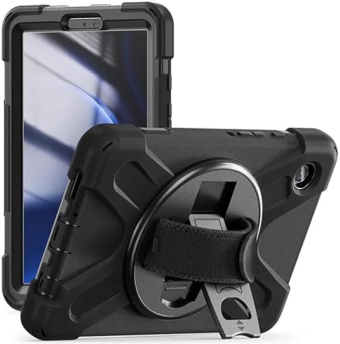 Hülle mit Kickstand und Handschlaufe Passend für Samsung Galaxy Tab A9 Schwarz von Selected by GSMpunt.nl