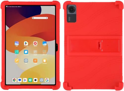 Kinder Tablet Hülle Geeignet für Lenovo Tab P12 - Silikon Back Cover mit Kickstand - Kinderhülle mit Kickstand - Schutzhülle Rot von Selected by GSMpunt.nl