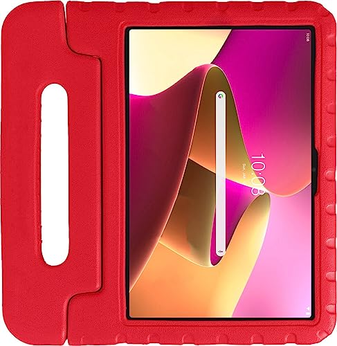 Kinder Tablet Hülle mit Griff Rot Geeignet für Lenovo Tab M10 Gen 3 - Tablet Hülle Kinderfreundlich - Schutzhülle für Kinder - Shockproof - mit Ständer - Sturzschutz von Selected by GSMpunt.nl