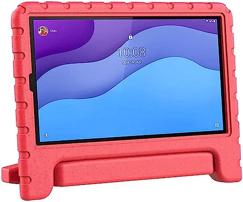 Kinder Tablet Hülle mit Griff Rot Geeignet für Lenovo Tab M10 HD Gen 2 - Tablet Hülle Kinderfreundlich - Schutzhülle für Kinder - Shockproof - mit Ständer - Anti-Fall-Schutz von Selected by GSMpunt.nl