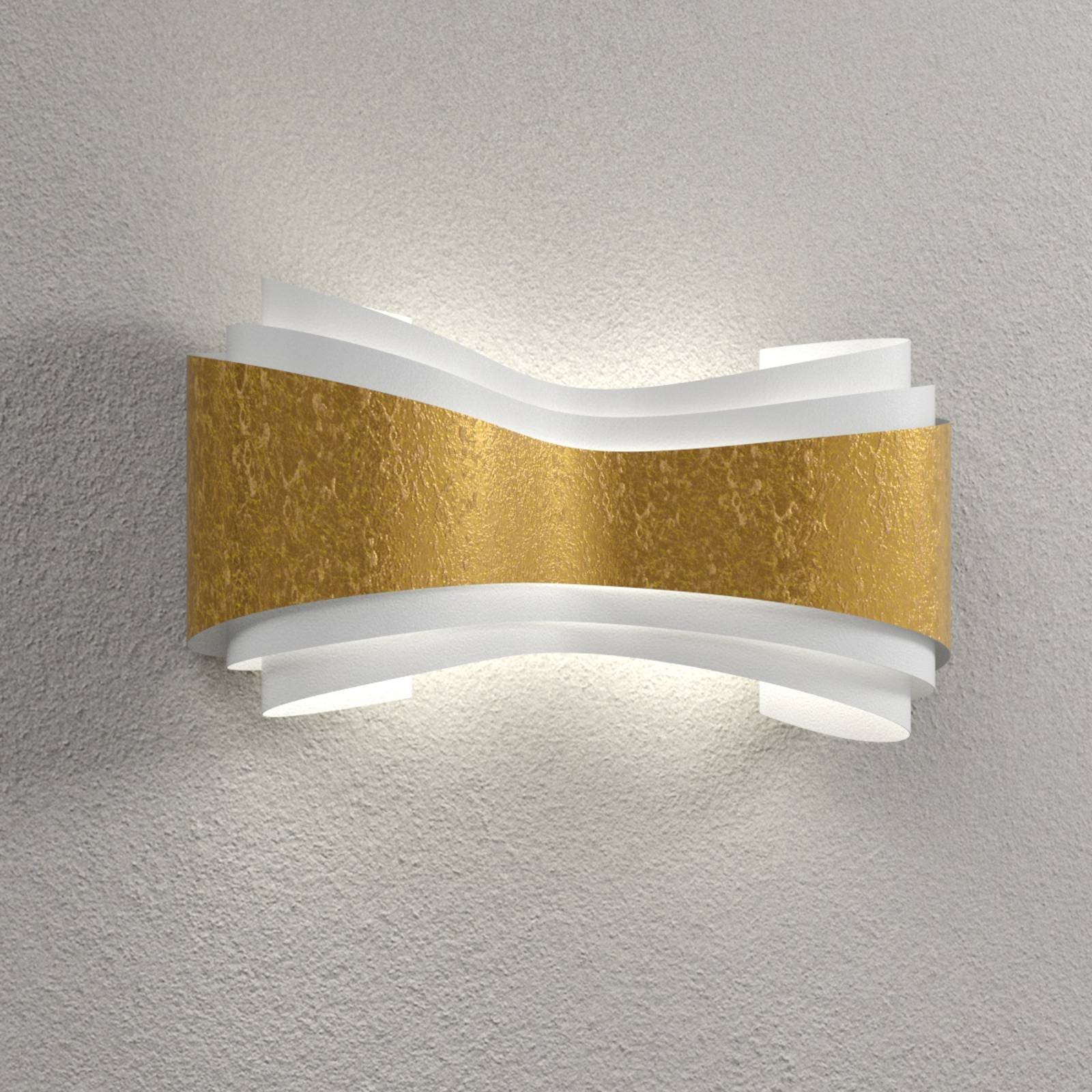 Edle Designer-Wandleuchte Ionica, Goldband Edle Designer-Wandleuchte Ionica, Goldband von Selène