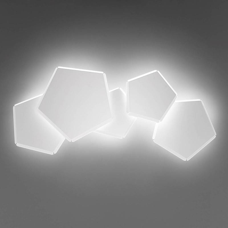 LED-Wandleuchte Pleiadi in Weiß, fünfflammig von Selène