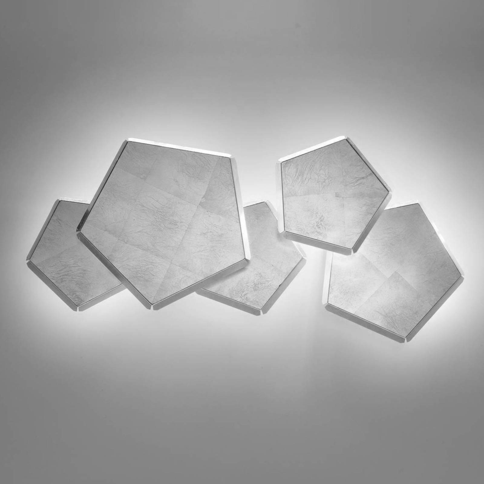 LED-Wandleuchte Pleiadi mit Blattsilber, 5-flammig LED-Wandleuchte Pleiadi mit Blattsilber, 5-flammig von Selène