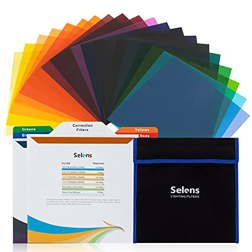 Selens 20 Stück Farbfilter Quadratische Gel 25x25cm für Kamera, LED Licht, Stroboskop Licht, Taschenlampe Bunt Farbeffekte Beleuchtung Gel FarbFilter Korrektur Gel Lichtfilterblatt Selens 20 Stück Farbfilter Quadratische Gel 25x25cm für Kamera, LED Licht, Stroboskop Licht, Taschenlampe Bunt Farbeffekte Beleuchtung Gel FarbFilter Korrektur Gel Lichtfilterblatt von Selens