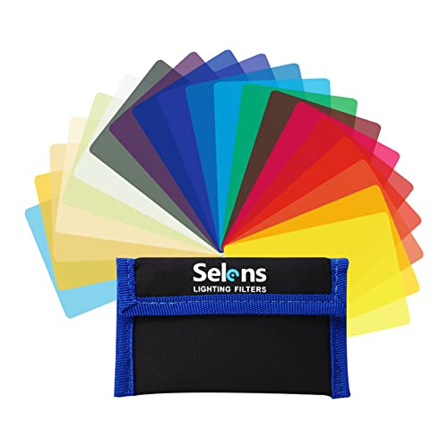 Selens 20 Stück Universal Gele Beleuchtung Farbfilter Kit für Camcorder LED-Video-Blitzlicht, DSLR, 9,5x6,5cm Transparente Farbkorrektur Beleuchtungsfilm Kunststofffolien von Selens