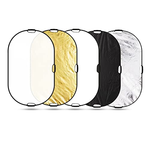 Selens 5-in-1 100x150cm Oval Reflektor Tragbarer Faltbarer für Fotografie Fotostudio Beleuchtung Außenbeleuchtung Studio Diffusor Reflector Durchlässig, Weiß, Schwarz, Silber, Gold Oberfläche Selens 5-in-1 100x150cm Oval Reflektor Tragbarer Faltbarer für Fotografie Fotostudio Beleuchtung Außenbeleuchtung Studio Diffusor Reflector Durchlässig, Weiß, Schwarz, Silber, Gold Oberfläche von Selens