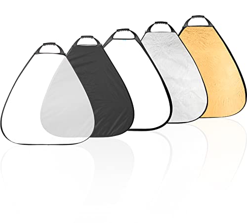 Selens 5 in1 80cm Fotografie Triangel Falt reflektor mit Handgriff und Tragetasche Weiß Schwarz Gold Silber Diffusor von Selens